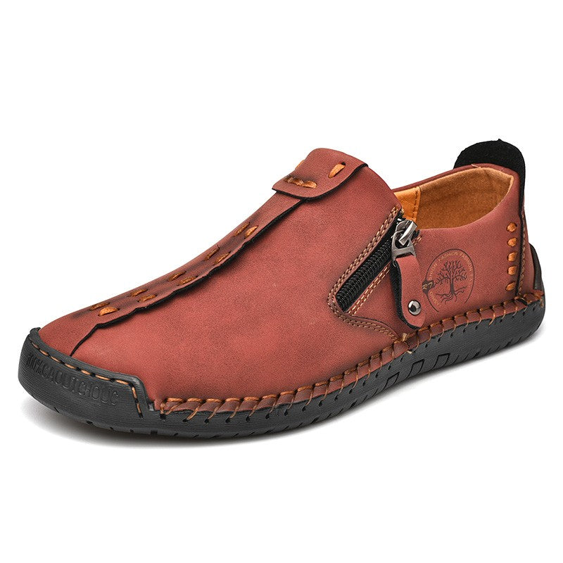 Handmade Leather Men Shoes Casual Slip On Loafers Breathable Leather Shoes Men Flats Hot Sale Moccasins Outdoor Shoes Plus Size