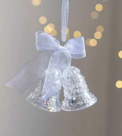 Christmas Decoration Acrylic Crystal Carriage Bells Elk Butterfly Christmas Tree Ornaments for Ice Xmas Party Decor Velas