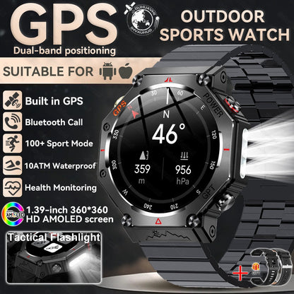2025 Novo Smartwatch T-Rex 3 Ultra GPS Masculino 10ATM IP68 À Prova D'água GNSS de Banda Dupla Integrado Bússola Smartwatch Esportivo Militar