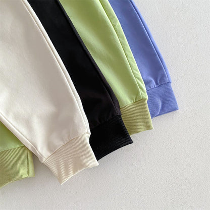 Disney Mickey Children' Tracksuit Cartoon Fashion Loose Baby Girl Boy Long Sleeve Crewneck Hoodies + Pants Two Piece Set Clothes