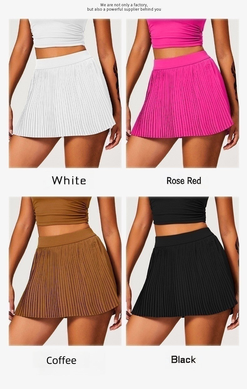 Women's fashion 2-in-1 golf tennis skirt pleated fitness suit with inner pocket, women's sexy style