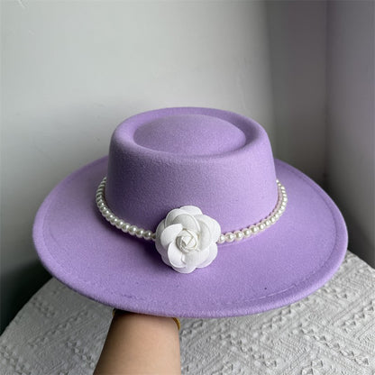Chapéu Fedora unissex de inverno, superfície circular côncava e convexa, chapéu de jazz de feltro liso, elegante para homens e mulheres.