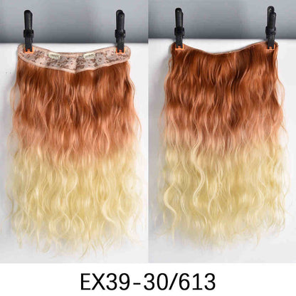 Extensões de Cabelo Sintético em V de uma Peça com 4 Clips Cabelo Liso Longo Peruca Cor 50CM Cabelo Falso Natural