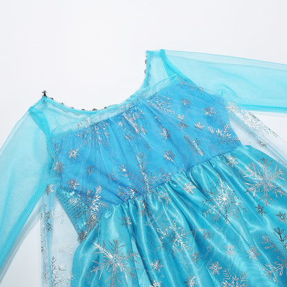 2026 Vestidos Snow Queen Princess Dress Girls Costume Halloween Kids Role-play Carnival Children Birthday Party Dress