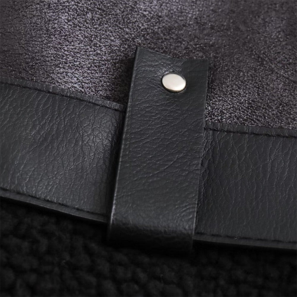 Autumn New Women's European and American Style Loose Fashion with Belt Double sided Collar Jacket Coat