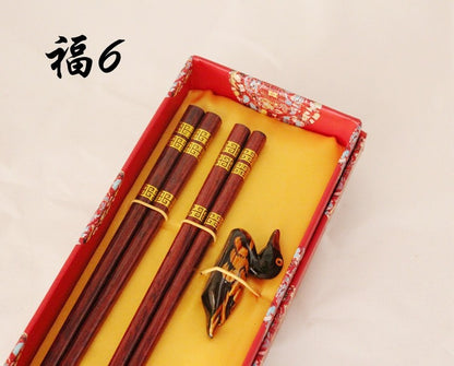 Hashis de madeira 2 pares com descanso características chinesas China Affairs apresenta melhor presente pauzinhos lembrança
