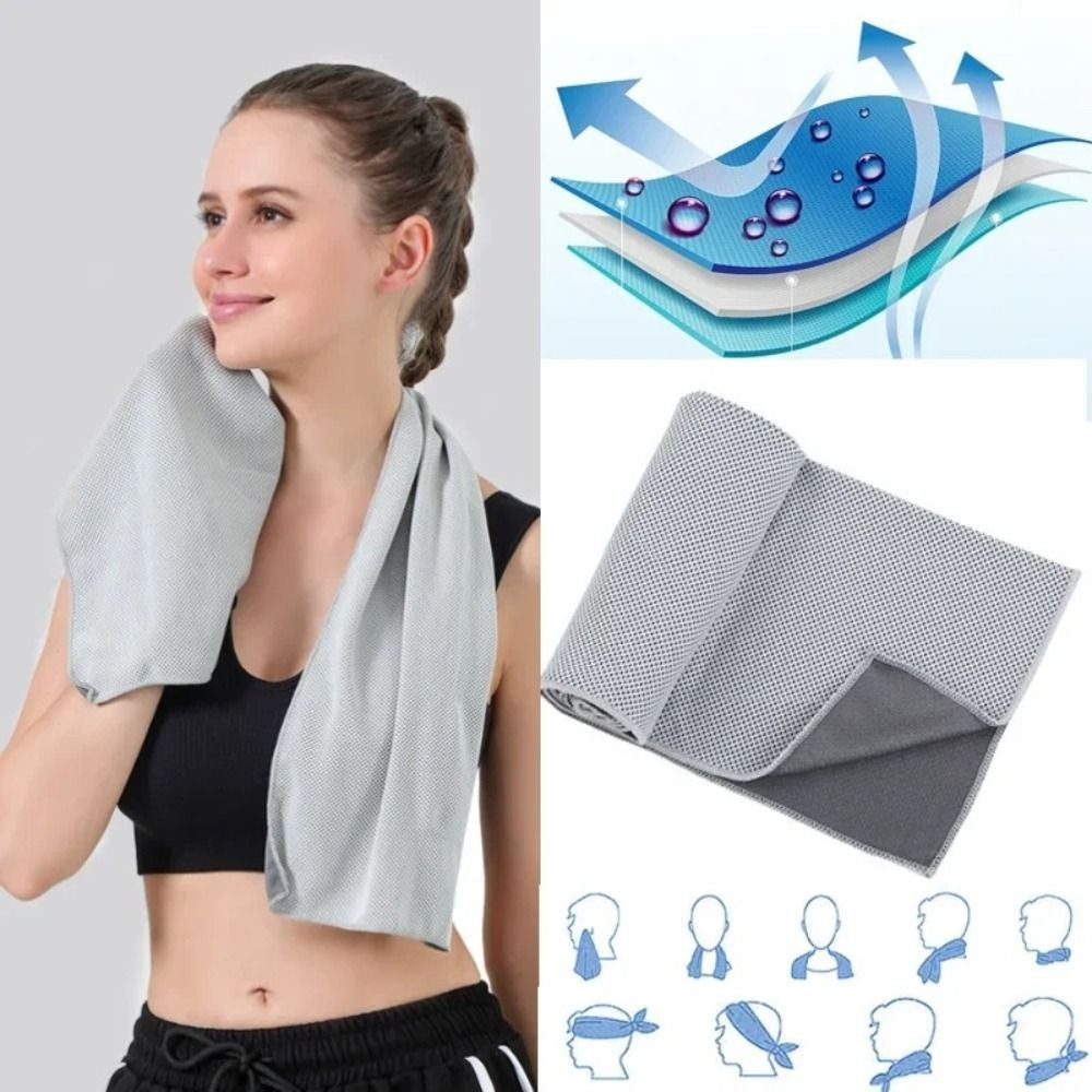 Mini Quick Dry Fitness Cool Towel With Towel Silicone Bag Microfiber Sports Quick Dry Cool Towel Portable Quick Drying Towel
