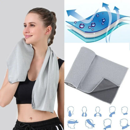 Mini Quick Dry Fitness Cool Towel With Towel Silicone Bag Microfiber Sports Quick Dry Cool Towel Portable Quick Drying Towel