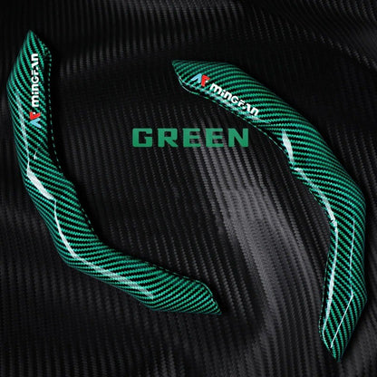 The carbon fiber steering wheel cover is luxurious, anti-slip, comfortable, durable and fashionable, suitable for all seasons