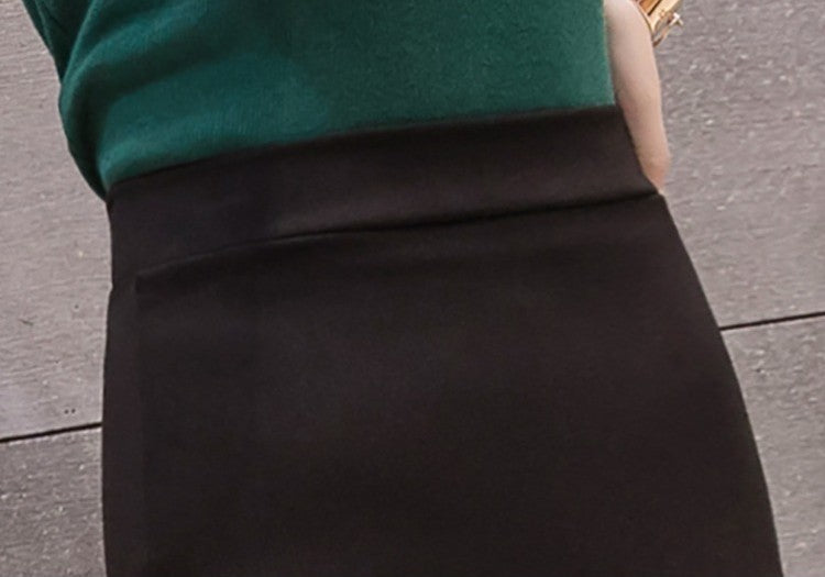 New Style Summer Fashion Elastic Waist Half-length Skirt 2025 Plus Size Women's Clothing Side-Slit Bodycon Skirts