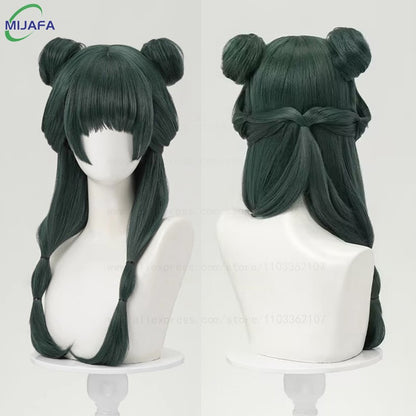Peruca Cosplay Maomao de Alta Qualidade The Apothecary Diaries Verde Escuro Resistente ao Calor Cabelo Sintético Festa Anime Perucas Mao Mao + Touca de Peruca
