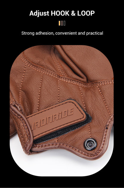Luvas de Moto de Couro à Prova de Vento Quentes de Inverno Masculinas Antiderrapantes Luvas de Motocross com Tela Sensível ao Toque Luvas de Moto