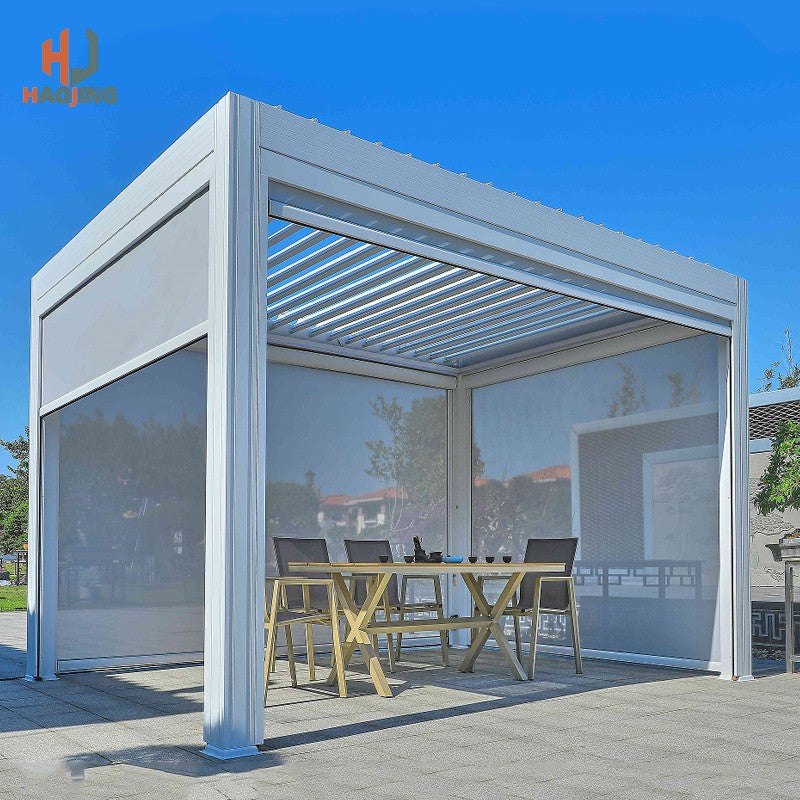 Outdoor Garden Gazebo Sun Room Waterproof Aluminum Pavillion 4x3 3x6 Electric Metal Louvred Pergola Bioclimatica roof Customized