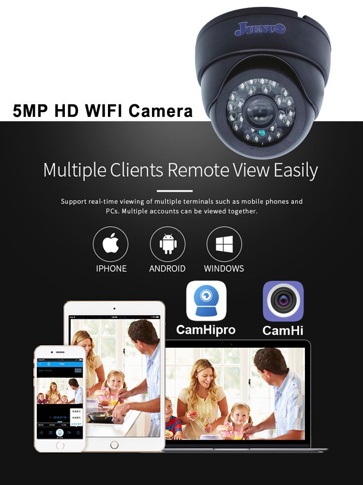 5MP 1080P Wifi IP Camera Dome Indoor Cctv Security Surveillance NightVision Infrared  Video Wireless Home Cam Onvif CamHipro