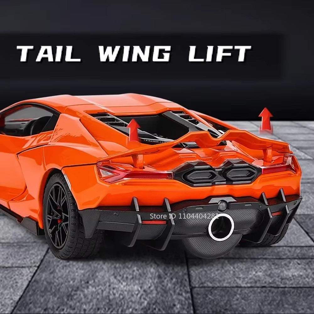 1:24 Lambor Revuelto Bolide Alloy Diecast Cars Model Toys with Sound Light Pull Back Doors Opened Miniature Sports Car Boy Gifts
