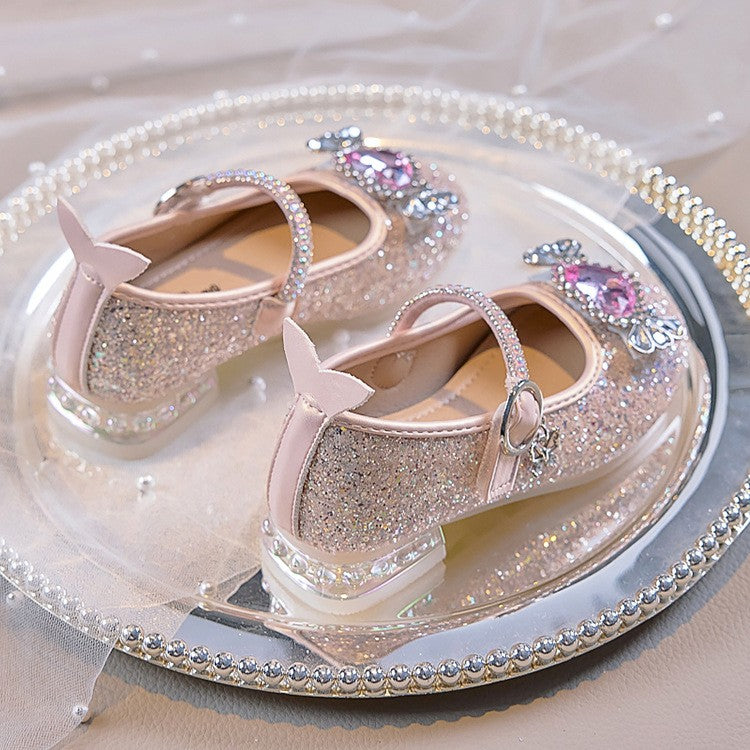 Fashion Elegant Soft Sole Anti-slippery Versatile Dress Leather Shoe for Party Autumn New Children Princess Shoes for Girls