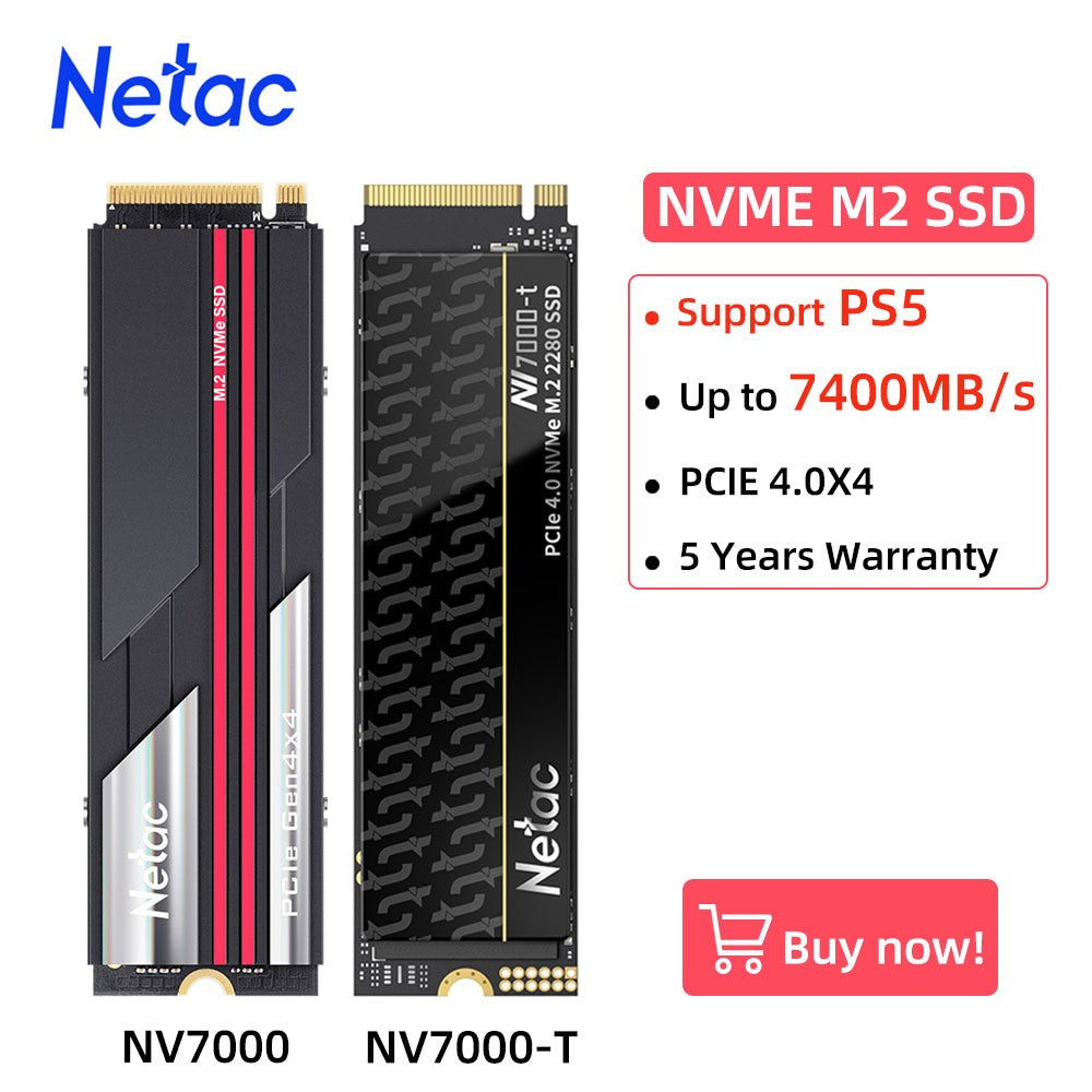Netac SSD NVMe M.2 1TB 2TB 4TB M2 2280 PCIe 4.0x4 SSD PS5 Disco Rígido Interno de Estado Sólido para Notebook Desktop