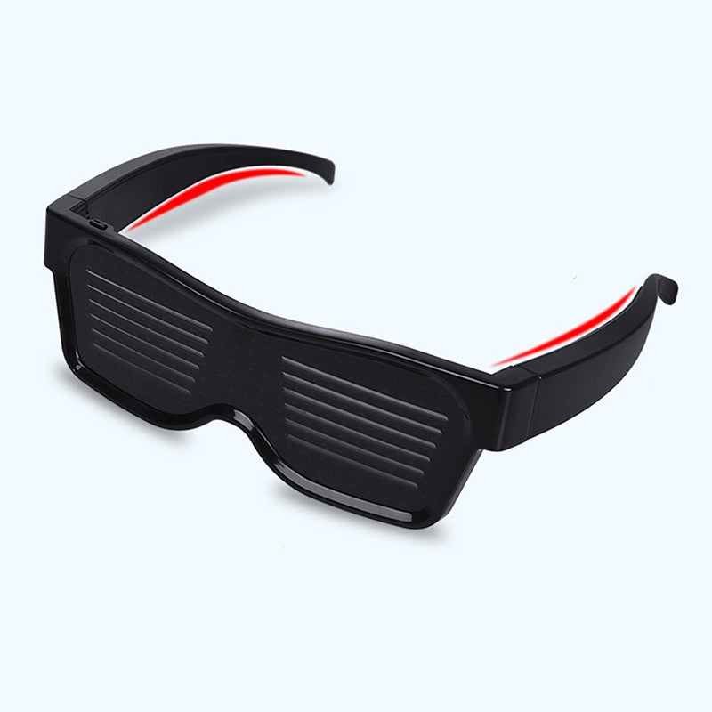 App Control Bluetooth Led Party Glasses Customized Languages USB Charge Flashing  Luminous Eyewear Christmas Concert Sunglasses
