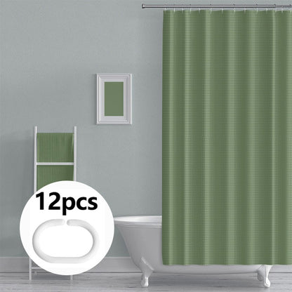 Shower Curtain Waterproof Mildew-proof with 12 Hooks Modern Shower Plant Printed Curtain Set For Bathroom Bathroom