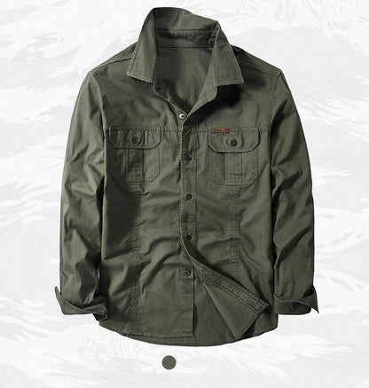 Brand Cotton Military Shirt Men Spring Casual Cargo Shirts Male Long Sleeves Shirts Camiseta Masculina Plus Size 5XL 6XL