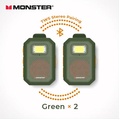 Monster X901 TWS Stereo Bluetooth Speaker Wearable Magnetic Clip-on Portable Bluetooth Sound Box IPX67 Waterproof Subwoofer
