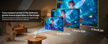 Projetor XGODY 4K HY300 Pro+ com alto-falante de 5W integrado 1280*720P Android 11 12000 Lumens Wifi6 BT5.4 Projetor Externo Portátil