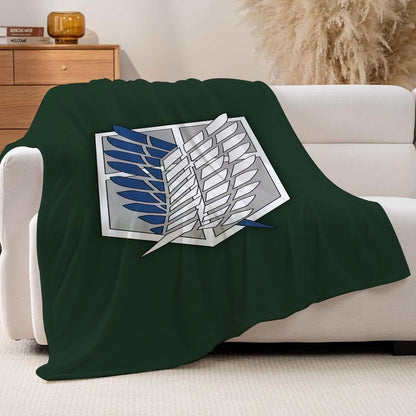 Adventure anime A-Attack O-On T-Titan Blanket For Sofa Office Bed Plane Travel Sleep Read Relax Camping Soft And Warm
