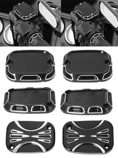 Para Harley Touring Electra Street Glide Road King VRSCR V-Rod FLHR FLHX FLTR Motocicleta CNC Tampa do Cilindro Mestre do Freio Dianteiro