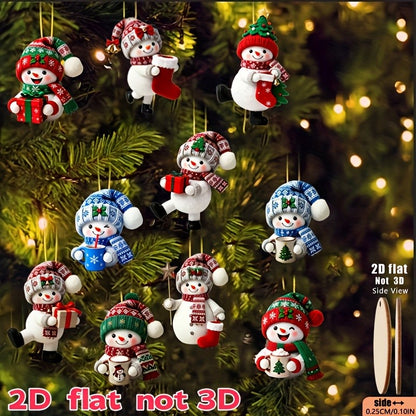 15 Pieces in a Random Assortment of Styles, Christmas Snowmen in Various Poses Holding Christmas Gifts, Handmade Christmas Hanging Ornaments, Essential Christmas Decorations, Great Gift Items