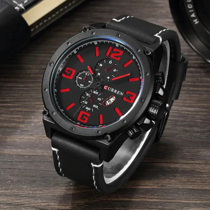 CURREN 8124,8208,8192,8230 Factory Watch Men Calendar Sport Military Male Clock Brand Luxury Origianl PU Leather Band Wristwatch