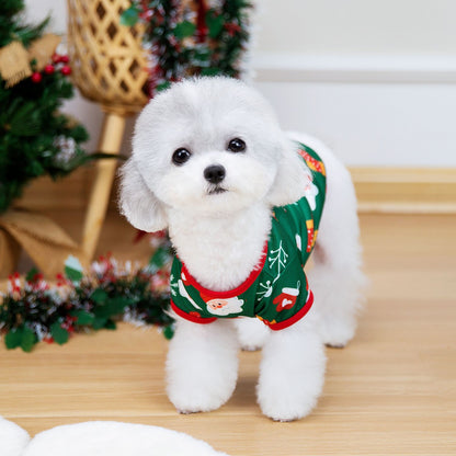 Roupas de Natal para Cachorros Roupas Macias para Gatos Camiseta Fofa de Árvore de Natal Roupa para Pets para Ano Novo Roupas Quentes Fantasia Yorkies