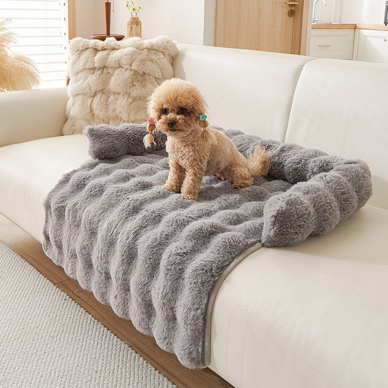 Inverno Quente Cama de Cachorro Sofá Capa Cobertor Super Macio Almofada Tapete para Cães Pequenos Travesseiro de Pescoço de Pelúcia Ninho de Gato Cama Para Perros