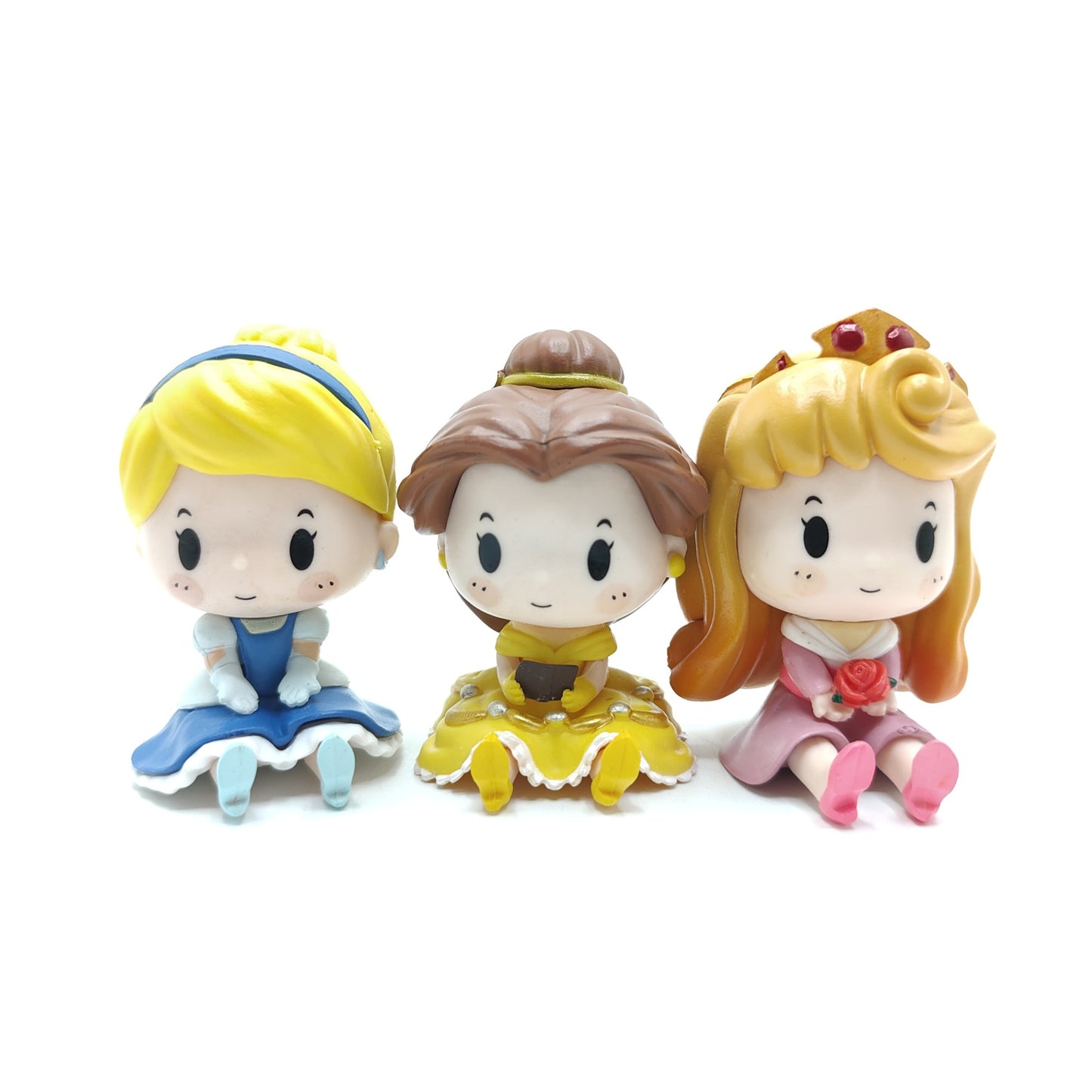 6 Peças / Conjunto Boneca Princesa Desenho Animado em Vinil Versão Fofa Bonecos de Ação Coleção de Brinquedos Modelo de Enfeite