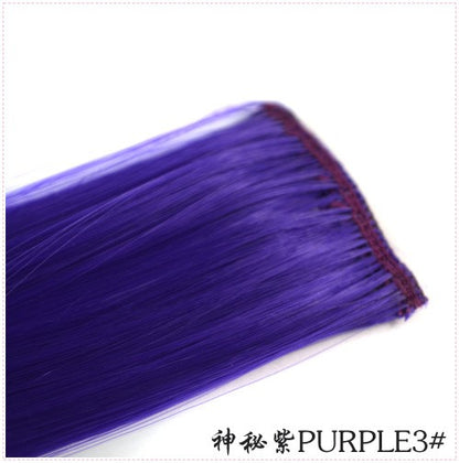 LIHUI Longo Liso Colorido Aplique de Cabelo Extensões de Cabelo com Clipe Mechas Arco-Íris Destaque Cabelo Sintético Rosa em Clipe