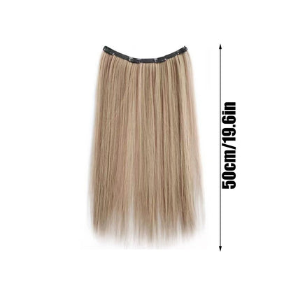 Extensão de Cabelo Sintético Liso Com Clip, Peça Única, 4 Clips, Camada Interna Escondida, Cor de Cabelo, Peruca de Cor