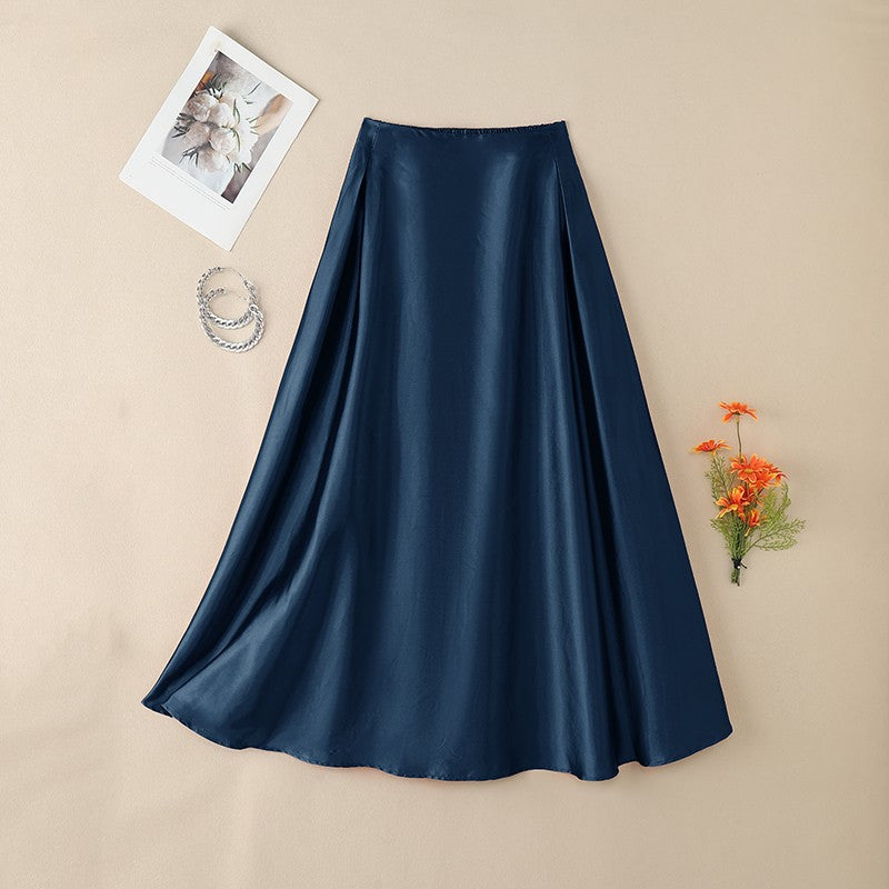 2025 Stylish Autumn High Waist Party Satin Skirts ZANZEA Women Jupe Plus Size Solid A-line OL Work Faldas Saia Maxi Long Skirt