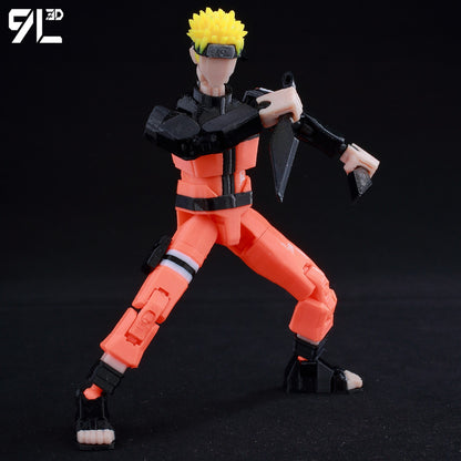 9L3D Lucky13 TITAN13 Rasengan Sasuke Uchiha 3D Figure - Susanoo & Fireball Jutsu Pose with Katana,Dummy13 T13 Anime Action Model
