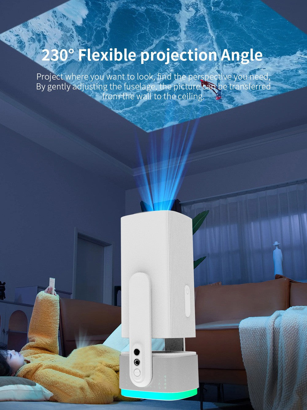 Projetor Salange 4K K2 Smart Android 11 Bateria Embutida Alto-falante Bluetooth WIFI Foco Automático Correção Trapezoidal Estilo Livre para Filmes ao Ar Livre