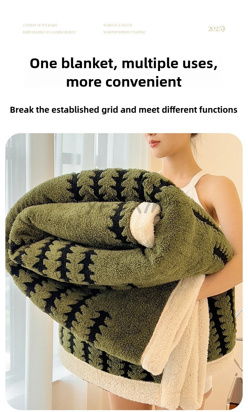 Super Thick and Warm Flannel Blanket Super Soft Fluffy Queen Size Bed Blanket Cozy Skin-friendly Multifunctional Nap Blanket