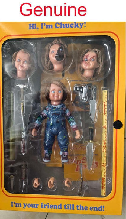 Genuine Real Original Halloween NECA GOOD GUYS CHUCKY Horror Doll PVC Figure Collectible Model Toy 10cm