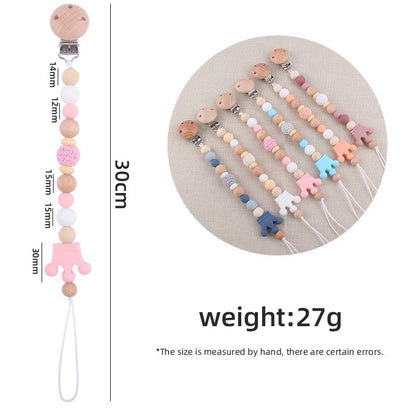 Baby Soother Nipple Clip Infant Dummy Holder Strap Pacifier Chain Silicone Beads for Baby Chew Toy Teether Teething BPA Free