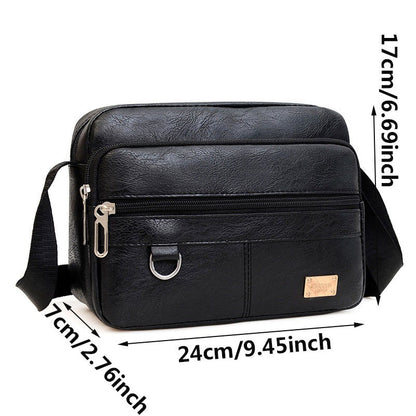 Men's PU Leather Crossbody Shoulder Bags High quality Tote Fashion Business Man Messenger Bag  Leather Bags fanny pack