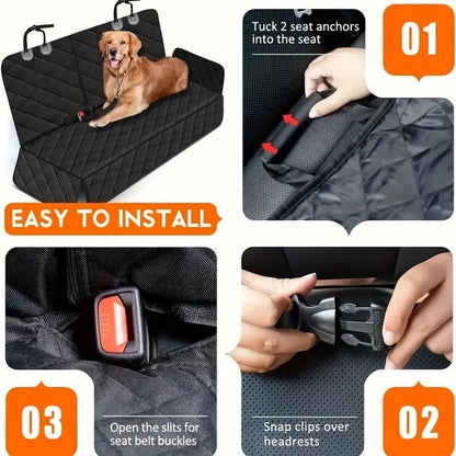 Capa de Assento de Carro para Cachorro Impermeável Transportador de Pet para Viagem Rede para Cães Pequenos Médios Grandes Tapete de Segurança para Banco Traseiro do Carro