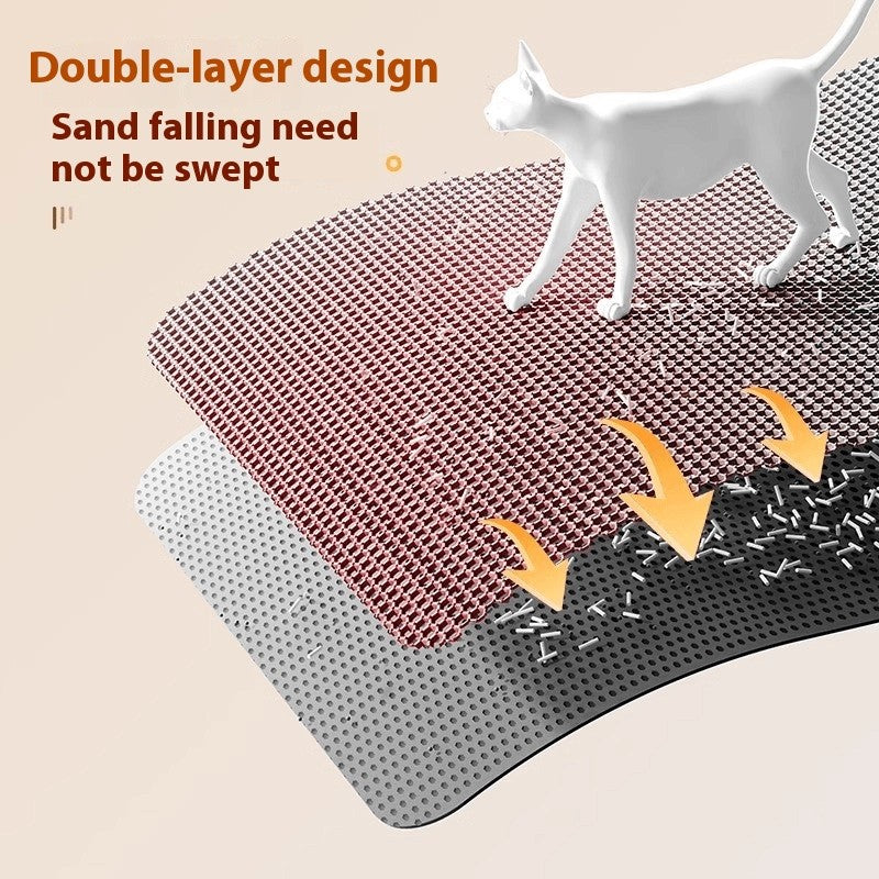 Tapete Higiênico Extra Grande para Gatos, Impermeável, Dupla Camada, Antiderrapante, Lavável, Protetor de Chão, Retentor de Areia para Caixa de Areia