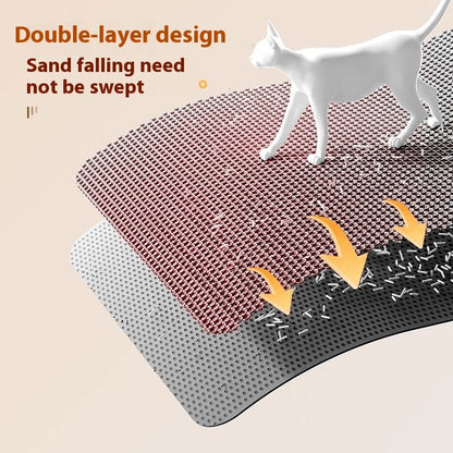 Tapete Higiênico Extra Grande para Gatos, Impermeável, Dupla Camada, Antiderrapante, Lavável, Protetor de Chão, Retentor de Areia para Caixa de Areia