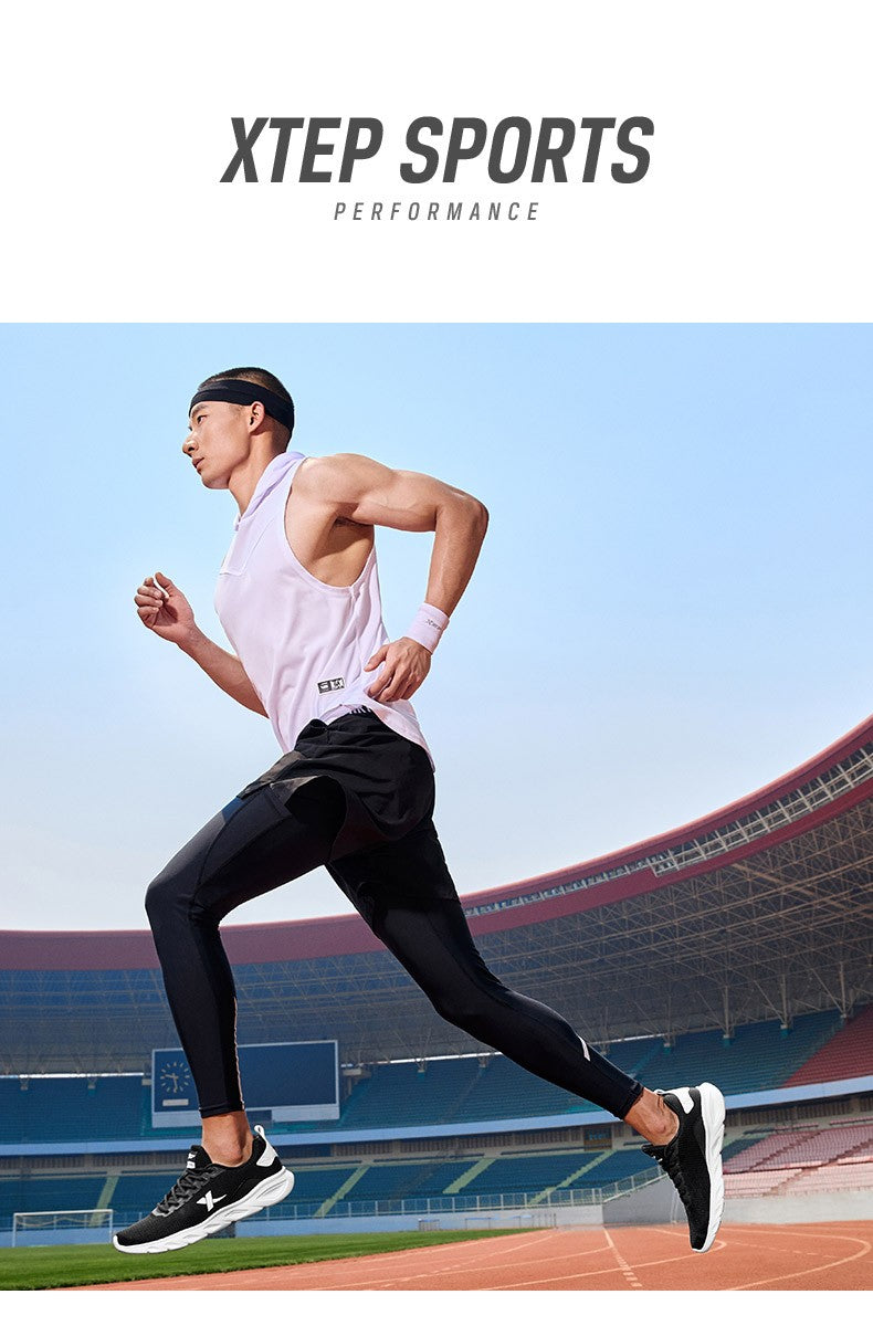 Tênis de Corrida Masculino Xtep Primavera 2025 Calçado Esportivo Absorvente de Suor Tênis Esportivo Esportivo Resistente ao Desgaste com Estabilidade 880119115131