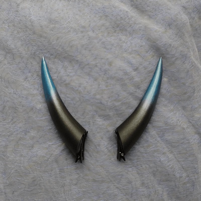 10/14/18cm Anime Gradient Halloween Devil Horns Head Clip Night Party Cosplay Headwear Dark Gothic Comic con Props Accessories
