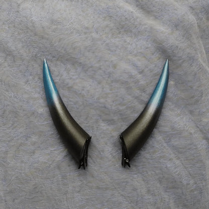 10/14/18cm Anime Gradient Halloween Devil Horns Head Clip Night Party Cosplay Headwear Dark Gothic Comic con Props Accessories