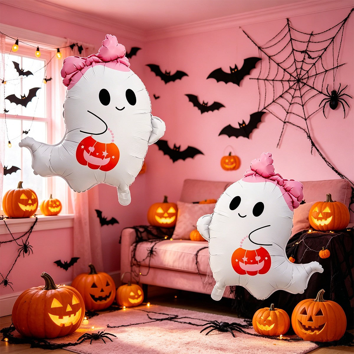 2/4pcs Halloween ghost balloon set, perfect for Halloween decorations, room decor, and spooky-themed atmosphere decorations