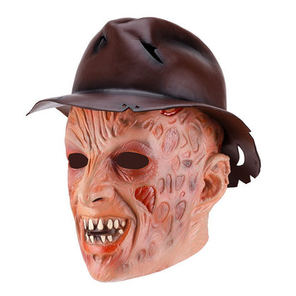 Freddy Cosplay Costume Adult Sweater Red Striped Knitting Top Coat Hat Fnaf Mask Halloween Carnival Party Costume for Men